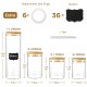 Glastal storage jars set of 7 (total 6.5L) Large glass containers for kitchen food storage, storage jars set made of borosilicate glass with bamboo lid, for flour, oat flakes, BPA free glass