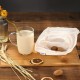 ecooe Nussmilchbeutel aus Natürliche Hanf 28 x 30 cm, Nussbeutel für vegane Nussmilch Mandelmilch Haselnussmilch, feinmaschiges Passiertuch Filtertuch waschbar für Obstsaft & Kaffee (2 Stück)