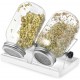 ecooe sprout sprouting jar Set of 2 sprouting jars for sprouting glass Sprouting jar with 1 water bowl, 2 filter grille covers made of stainless steel 304 and 2 stands