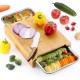 ecooe cutting board with 2 removable collecting trays made of stainless steel natural bamboo chopping boards with 4 non-slip silicone feet extra large