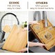 ecooe cutting board with 2 removable collecting trays made of stainless steel natural bamboo chopping boards with 4 non-slip silicone feet extra large