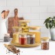 ecooe 360 ° rotating plate spice rack Lazy Susan made of bamboo Natural and environmentally friendly rotating tray organizer for refrigerator kitchen