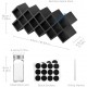 ecooe Bambus Gewürzregal Gewürzständer für Küchenschrank und Arbeitsfläche Gewürzhalter mit 18 Gewürzgläsern und Labeln Deckel aus Aluminium （schwarz）