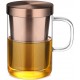 Ecooe 500 ml Borosilicate Glass Tea Infuser Cup Bronze
