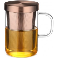 Ecooe 500 ml Borosilicate Glass Tea Infuser Cup Bronze