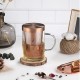Ecooe 500ml(volle Kapazität) Glas Tasse mit Bronze Edelstahl sieb und Deckel Teeglas Teebecher aus Borosilikat Teetasse