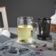 Ecooe 500 ml Borosilicate Glass Tea Infuser Cup black