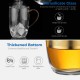 ecooe 440ml Glass Tea Cup Borosilicate Tea Mug Tea Glass with Ultra Fine 18/8 Stainless Steel Strainer Natural Bamboo Lid Thickened Glass Cup for Coffee Juice Fizzy Drinks Milk Yogurt