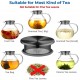 ecooe 1400ml Plain Glass Teapot with 18/8 Black Stainless Steel 2 in 1 Tea Infuser Lid Borosilicate Glass Tea Maker Suitable for Cold and Hot Drinks Open Fire Stovetop Tea Warmer