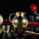 ecooe 1400ml Einfach Glas Teekanne mit 18/8 Edelstahl 2 in 1 Teesieb Deckel Borosilicate Glas Teebereiter Geeignet für Kalte und Heiße Getränke Offenem Feuer Herd Teewarmer Gold