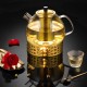 ecooe warmer made of stainless steel, tea warmer made of stainless steel with tea light holder for teapot, coffee warmer made of stainless steel, gold, tea light and teapot Not incl