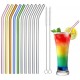 ecooe Glas Strohhalme 10 Wiederverwendbar Trinkhalme 0.8 * 21.5cm Strohhalme aus Glas Gebogen mit 2 Reinigungsbürsten Umweltfreundlich Spülmaschinenfest Für Smoothie Milchshake Cocktail Saft…