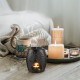 ecooe Aromalampe Teelichthalter Duftlampe aus Keramik Schwarz mit der Candle Löffel Aroma Diffuser