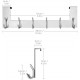 ecooe Door Hanger Door Wardrobe Stainless Steel Coat Hook without Drilling with 6 Hooks Hook Rail for Door Rebate Thicknesses Up to 2cm （2-pack）