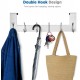ecooe Door Hanger Door Wardrobe Stainless Steel Coat Hook without Drilling with 6 Hooks Hook Rail for Door Rebate Thicknesses Up to 2cm （2-pack）