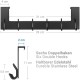 Ecooe Türhängeleiste Schwarz Türgarderobe Edelstahl Abnehmbar Kleiderhaken ohne Bohren mit 6 Haken Hakenleiste für Türfalzstärken bis 2cm