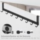 ecooe Door Coat Rack Stainless Steel Black Hook Rail Removable Door Hook with 8 Hooks Stainless Steel Door Hanger for the Door No Drilling Clothes Hooks Door Hanging Rail for Door Rebate Thickness up to 2 cm