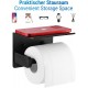 ecooe Schwarz Toilettenpapierhalter Papierhalter, Edelstahl Klopapierhalter mit Ablage, Klorollenhalter für Küche und Badzimmer WC Papierhalter