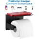 ecooe Toilet Paper Holder, Stainless Steel Toilet Roll Holder with Shelf, Toilet Roll Holder for Kitchen and Bathroom Toilet Paper Holder Black