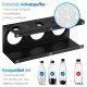 ecooe Drip holder, bottle holder with drip mat and edge protection rings, made of stainless steel, drip stand for SodaStream and Emil bottles, for 2 bottles and 2 lids, bottle holder, black