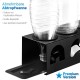 ecooe Drip holder, bottle holder with drip mat and edge protection rings, made of stainless steel, drip stand for SodaStream and Emil bottles, for 3 bottles and 3 lids, bottle holder, black