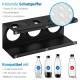 ecooe Drip holder, bottle holder with drip mat and edge protection rings, made of stainless steel, drip stand for SodaStream and Emil bottles, for 5 bottles and 5 lids, bottle holder, black