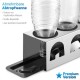 ecooe Drip holder with drip mat and edge protection rings made of stainless steel / drip stand for SodaStream glass carafe and Emil bottles for 4 bottles and 4 lids, stainless steel bottle holder