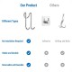 ecooe Shower Hooks Set of 4 No Drilling Hooks Shower Screen with 3 Silicone Rings for Glass Shower Wall Towel Holder and Holder for Shower Squeegee