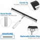 ecooe stainless steel shower squeegee 25 cm shower squeegee without drilling window squeegee with wall hanger bathroom squeegee 1 replacement lip rubber strip shower squeegee for bathroom mirror window glass cleaning