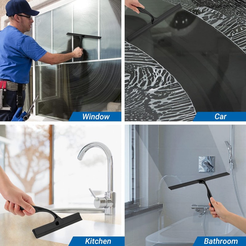 Squeegee,Stainless Steel Glass Window Squeegee Shower Mirror