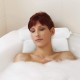ecooe Bath Pillow Mesh Neck Pillow with 8 Strong Suction Cups Bath Spa Pillow with Stainless Steel Hooks Suitable for Bathtubs and Home Spa