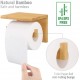 Ecooe Toilettenpapierhalter, Bambus Papierhalter, Wandhalter mit dem Ggräumigen Regal, Papierrollenhalter für WC Küche und Badzimmer