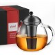 Glastal Glass Black Teapot 1500ml with 18/8 Stainless Steel Tea Strainer Borosilicate Glass Tea Maker Glass Pot Suitable for tea warmers