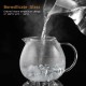 Glastal Glass Black Teapot 1500ml with 18/8 Stainless Steel Tea Strainer Borosilicate Glass Tea Maker Glass Pot Suitable for tea warmers