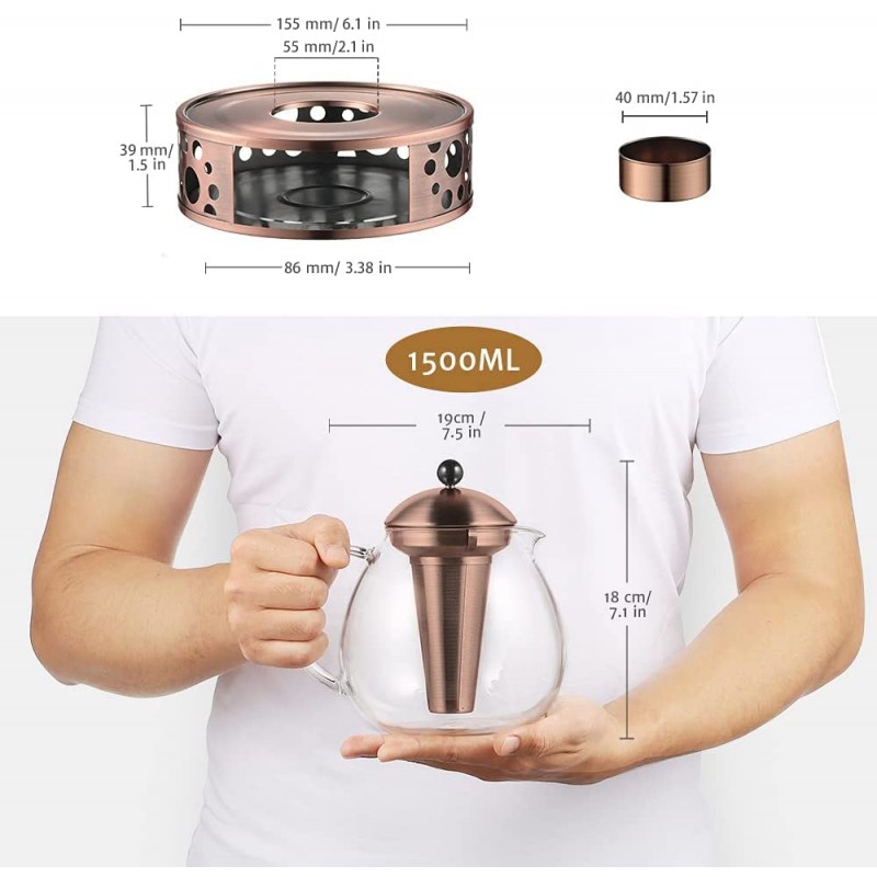 Glastal Stainless Steel Tea Coffee Warmer Teapot Warmer with Tealight  Holder - Ecooe