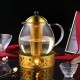 glastal 1500 ml Golden Teapot with Warmer Tea Maker Glass and Stainless Steel Tea Cosy Teapot Suit