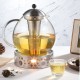 glastal 2000 ml Teapot with Warmer Tea Maker Glass and Stainless Steel Tea Cosy Teapot Suit