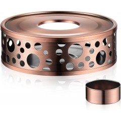 Glastal Stainless steel tea warmer with tea light holder for teapot, coffee warmer made of stainless steel, colour copper, tea light and teapot not included.
