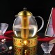 glastal Stövchen aus Edelstahl, Teewärmer aus Edelstahl mit Teelichthalter für Teekanne, Kaffeewärmer aus Edelstahl, Gold, Teelicht und Teekanne Nicht inkl
