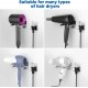 Ecooe hair dryer holder for Dyson etc, no drilling wall hair dryer holder, stainless steel 304 hair dryer bracket, hair dryer bracket with cable holder