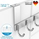 ecooe coat hook door V2A stainless steel / door coat rack for hanging with 6 hooks / coat hook strip for kitchen, bathroom, bedroom / coat hook without drilling for door fold thicknesses up to 2 cm