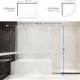 ecooe Shower Curtains 3D Stone Pattern Shower Curtain Transparent 100% EVA Material Waterproof Anti Mold, 180 x 200cm with 12 Rings Bath Curtain for Bathroom, Thickness 0.20mm