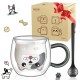 ecooe Cute Dog Mug Double Walled Glass Mug 280ml Coffee Cup Cappuccino Latte Glass Milk Tea Cup