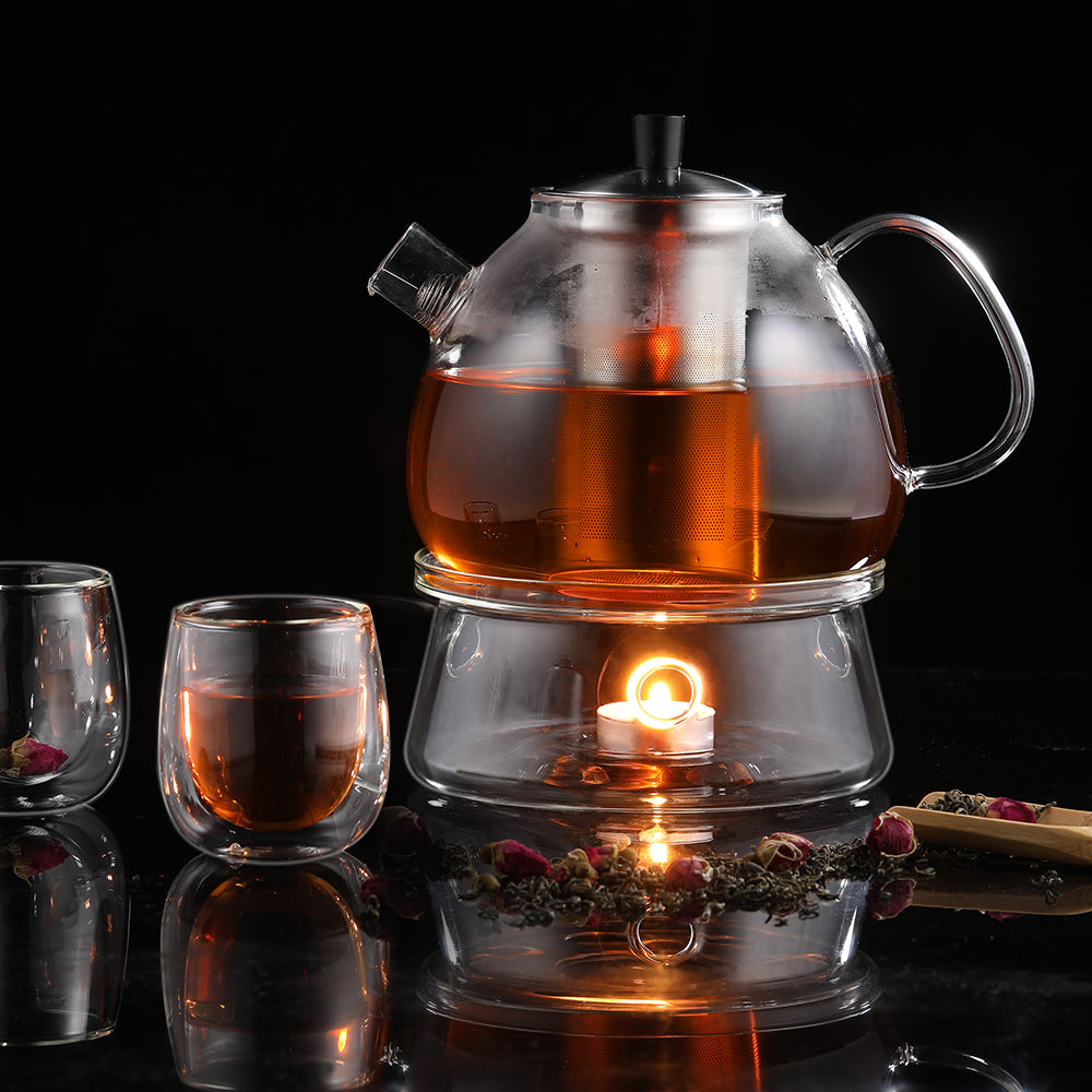 Ecooe 1500ml Teapot with hot tea glass and hot teapot suit