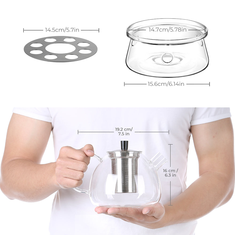 Ecooe 1500ml Teapot with hot tea glass and hot teapot suit