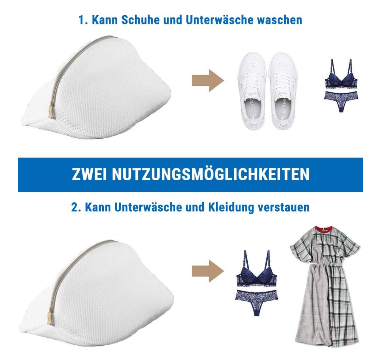 ecooe 2 Stück Wäschenetz Wäschesack für Schuhe Sneaker
