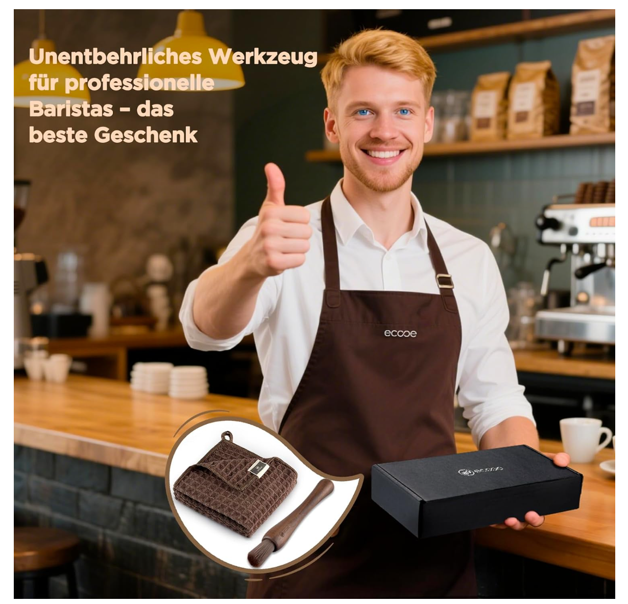ecooe Barista Tuch + Barista Pinsel Set