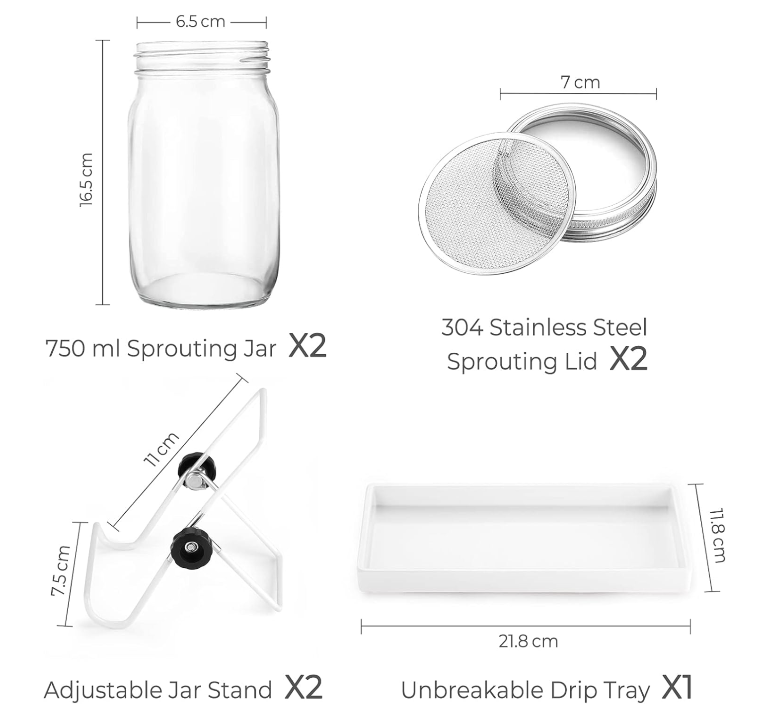 ecooe Sprossen Keimglas 2er Set
