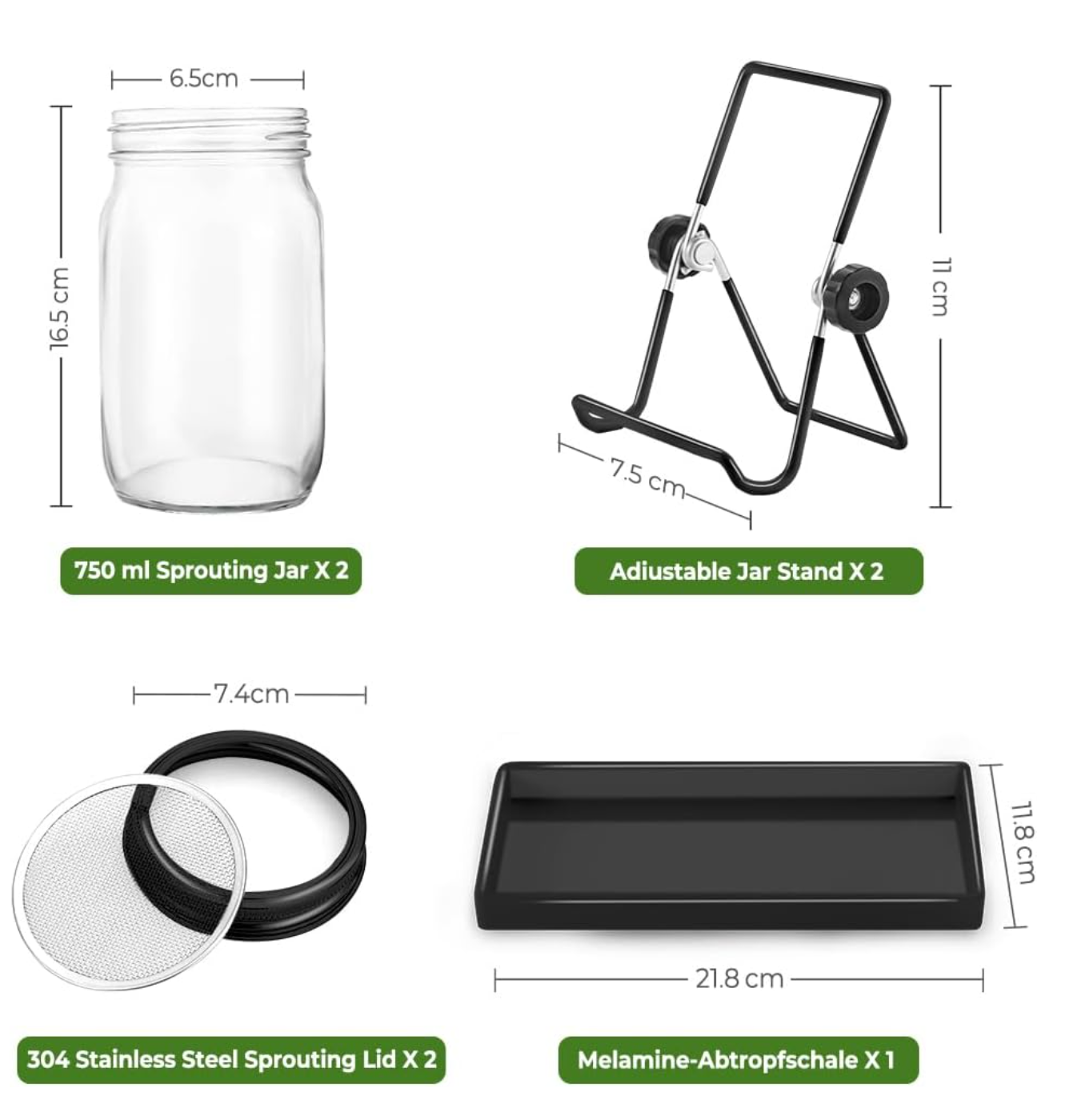 ecooe Sprossen Keimglas 2er Set