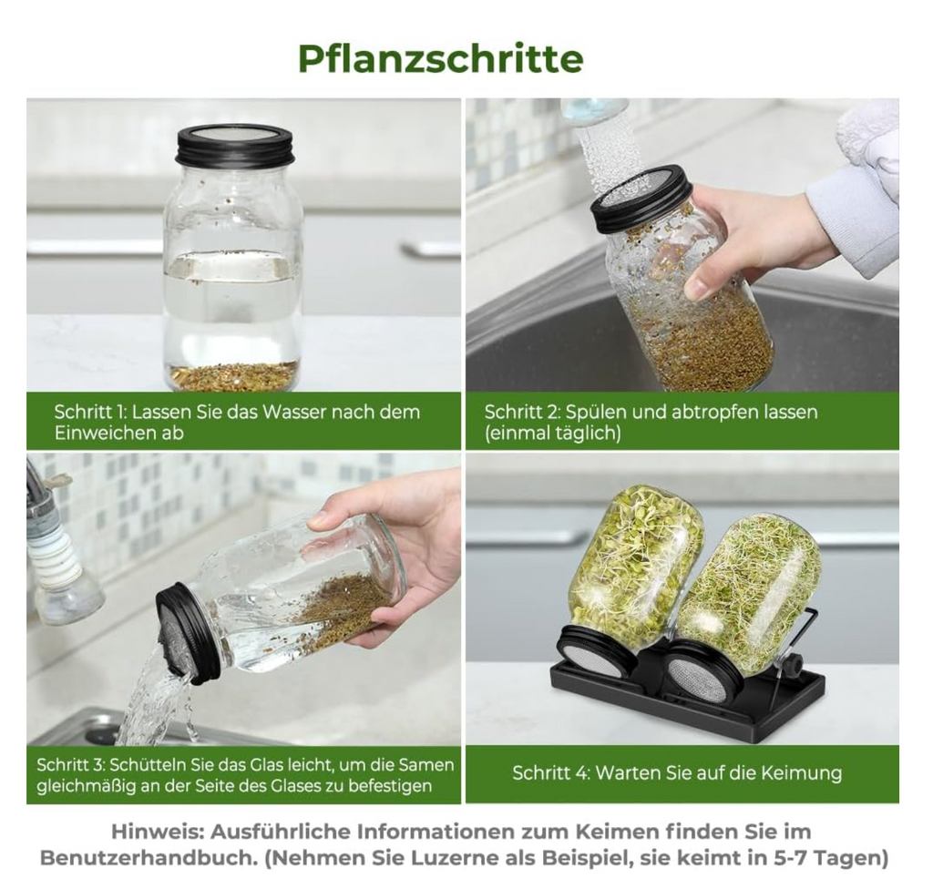 ecooe Sprossen Keimglas 2er Set